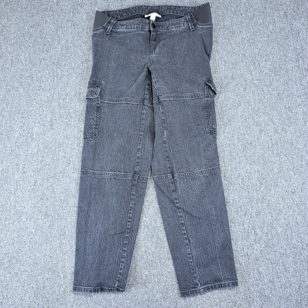 Isabel by Ingrid & Isabel 90s Straight Maternity Cargo Jeans Womens 2 Black